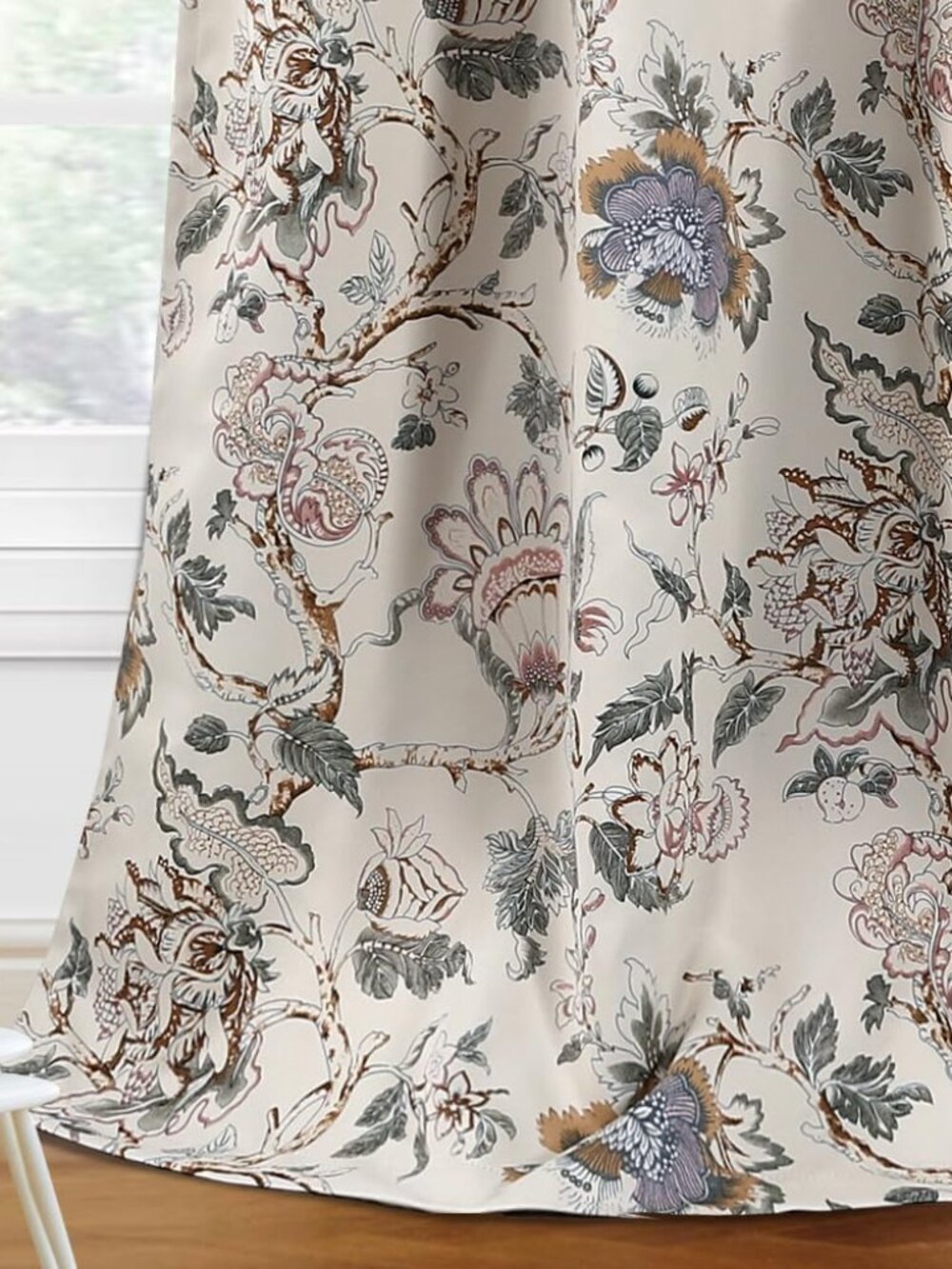 Blackout Curtains 84 Inch Length 2 Panels Set Floral Print Curtain Drapes for Li